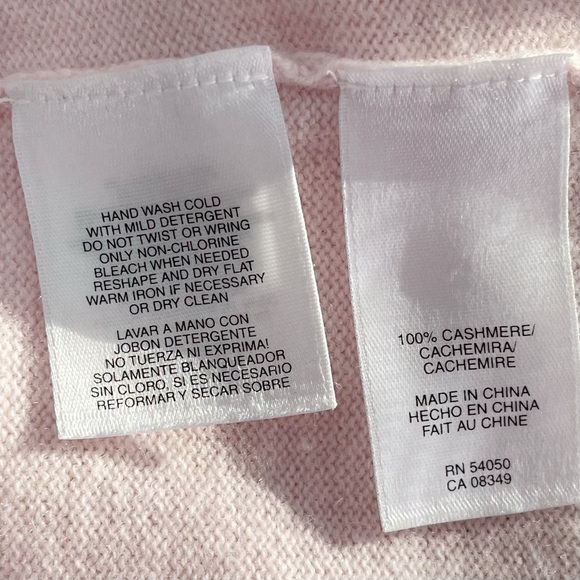 Jones New York Pink 100% Cashmere Crewneck Sweater 3/4 Sleeves Size Medium - Picture 6 of 9